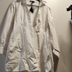 Forever 21 White Woven Dress Casual Chic